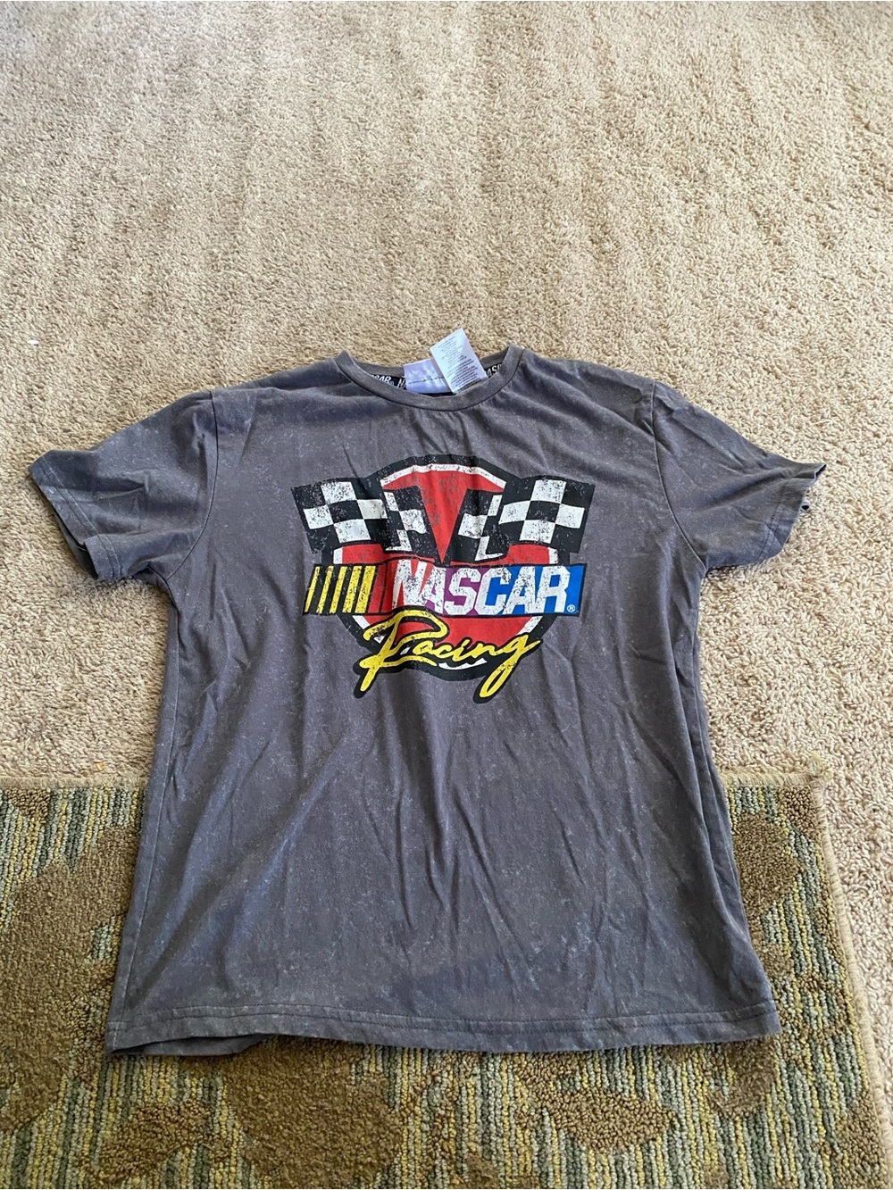 Nascar Kids Short Sleeve Tee in Gray with Red Yellow Blue Accents